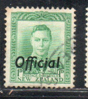 NEW ZEALAND NUOVA ZELANDA 1941 OFFICIAL STAMPS KING GEORGE VI OVERPRINTED 1p USED USATO OBLITERE' - Oblitérés