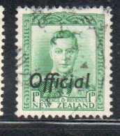 NEW ZEALAND NUOVA ZELANDA 1941 OFFICIAL STAMPS KING GEORGE VI OVERPRINTED 1p USED USATO OBLITERE' - Gebruikt