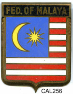 CAL256 - PLAQUE CALANDRE AUTO - FED OF MALAYA - Enameled Signs (after1960)