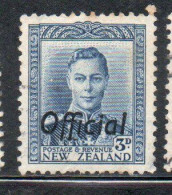 NEW ZEALAND NUOVA ZELANDA 1941 OFFICIAL STAMPS KING GEORGE VI OVERPRINTED 3p USED USATO OBLITERE' - Gebruikt