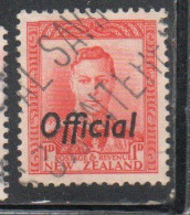 NEW ZEALAND NUOVA ZELANDA 1936 1942 1938 OFFICIAL STAMPS KING GEORGE VI OVERPRINTED 1p USED USATO OBLITERE' - Oblitérés