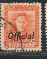 NEW ZEALAND NUOVA ZELANDA 1938 1946 OFFICIAL STAMPS KING GEORGE VI OVERPRINTED 2p USED USATO OBLITERE' - Usados