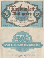 Freital Inflationsgeld Der Stadt Freital Gebraucht (III) 1923 500 Milliarden Mark - 500 Mrd. Mark