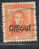 NEW ZEALAND NUOVA ZELANDA 1938 1946 OFFICIAL STAMPS KING GEORGE VI OVERPRINTED 2p USED USATO OBLITERE' - Gebraucht