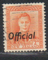 NEW ZEALAND NUOVA ZELANDA 1938 1946 OFFICIAL STAMPS KING GEORGE VI OVERPRINTED 2p USED USATO OBLITERE' - Usados