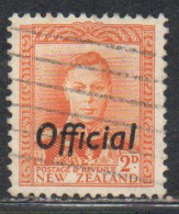 NEW ZEALAND NUOVA ZELANDA 1938 1946 OFFICIAL STAMPS KING GEORGE VI OVERPRINTED 2p USED USATO OBLITERE' - Gebraucht