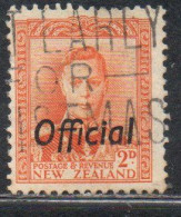 NEW ZEALAND NUOVA ZELANDA 1938 1946 OFFICIAL STAMPS KING GEORGE VI OVERPRINTED 2p USED USATO OBLITERE' - Oblitérés