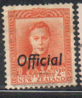 NEW ZEALAND NUOVA ZELANDA 1938 1946 OFFICIAL STAMPS KING GEORGE VI OVERPRINTED 2p USED USATO OBLITERE' - Gebruikt