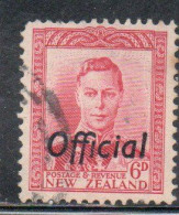 NEW ZEALAND NUOVA ZELANDA 1946 1951 OFFICIAL STAMPS KING GEORGE VI OVERPRINTED 6p USED USATO OBLITERE' - Usati