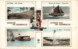 BELGIQUE - Zeebrugge - Bonjour De Zeebrugge - Colorisé - Carte Postale Ancienne - Brugge