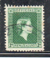 NEW ZEALAND NUOVA ZELANDA 1954 OFFICIAL STAMPS QUEEN ELIZABETH II 2p USED USATO OBLITERE' - Service