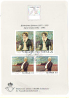 Norwegen 1982 Sonderdruck Bjørnson Undset Frimerkers Dag Sonderstempel, Norway Souvenir Sheet - Briefe U. Dokumente