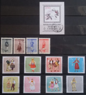 THEME Costumes - Belle Collection De 152 Timbres Neufs ** (MNH) Et 66 Oblitérés Tous Pays -10 Photos - Séries Complètes - Textile