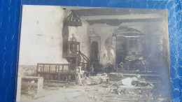 Carte Photo , Interieur D'une église , Bombardée , Cachet Militaire  , St Quentin ? - To Identify