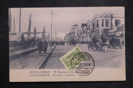 GRECE - Affranchissement De Salonique Sur Carte Postale  - L 146756 - Lettres & Documents