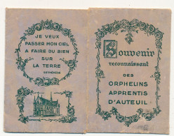 Petit Dépliant "Souvenir Reconnaissant Des Orphelins D'Auteuil" - Médaille Et Pétale Bénits... - Religione & Esoterismo