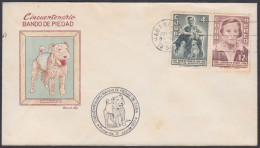 FDC CUBA 1957. CINCUENTENARIO BANDO DE PIEDAD. JEANNETTE RYDER. PERROS - FDC