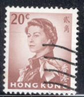 Hong Kong 1962-66 Queen Elizabeth A Single 20 Cent Stamp From The Definitive Set In Fine Used - Oblitérés