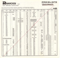 Catalogue RIVAROSSI 1974 HO O N ONLY Preisliste DM - Tedesco