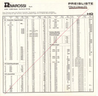 Catalogue RIVAROSSI 1974 HO O N ONLY Preisliste DM - German