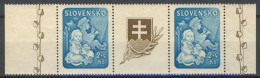 Slovaquie 1944 Mi 155 (Yv 117), (MNH)** Le Paire Avec Interpaneau - Unused Stamps