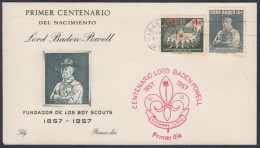 FDC CUBA 1957. LORD BADEN POWELL. BOY SCOUTS. EDIFIL 682/83. CACHÉ LILY - FDC