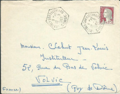 FRANCE LETTRE 25c  CUTTOLI CORTICCHIATO ( CORSE ) POUR VOLVIC ( PUY DE DOME ) DE 1963  LETTRE COVER - 1961 Maríanne De Cocteau