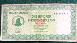 ZIMBABWE 100000 Dolars - Zimbabwe