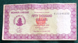 ZIMBABWE 50000  Dolars - Zimbabwe