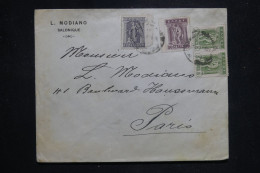 GRECE - Enveloppe Commerciale De Salonique Pour Paris En 192. - L 146799 - Covers & Documents