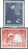 Dänemark 444y,449y (kompl.Ausg.) Floureszierendes Papier Postfrisch 1966 Georg Arthur Jensen, Musik - Nuovi