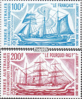 Französ. Gebiete Antarktis 93-94 (kompl.Ausg.) Postfrisch 1974 Segelschiffe - Neufs