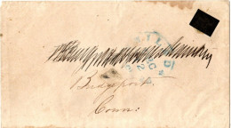 (R133) USA Scott # 15 L13 (L39)  Philad'a (?) Blue Cancel - Blood's One Cent Despatch - Bridgport Conn - 1848-1854. - Sellos Locales