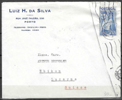 1946 PORTUGAL LUIZ H. DA SILVA PORTO  ENVELOPE COVER AIRMAIL TO LUZERNE  SUISSA SUISSE SWITZERLAND - Cartas & Documentos