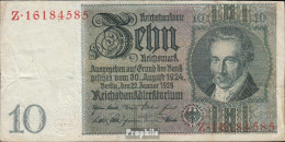 Deutsches Reich Rosenbg: 173a Udr.- Bst. F, Serien: Z, Wz. Thaer Gebraucht (III) 1929 10 Reichsmark - 10 Mark