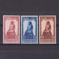 EGYPT 1927, Mi# 116-118, Statue Of Amenhotep, MH - Unused Stamps