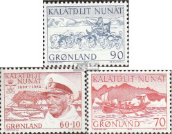 Dänemark - Grönland 80,81,82 (kompl.Ausg.) Jahrgang 1972 Komplett Postfrisch 1972 Postbeförderung, Frederik IX. - Ongebruikt