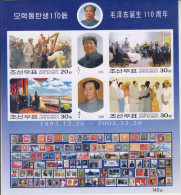 North Korea 2003 110th Brith Of Comrade Mao Zedong Stamps Sheet Imperforated - Mao Tse-Tung