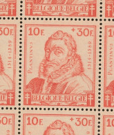 150 Plantijn. 601 **. Postfris In Een VEL Van 150) Cote 263,-€ +.feuille Entière Avec Les Bords - 1931-1950