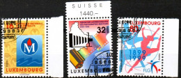 Luxembourg, Luxemburg, 1999,  Y&T 1424 - 1426,  MI 1474 - 1476, JAHRESTAGE, GESTEMPELT,  Oblitéré - Gebruikt