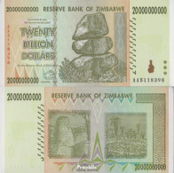 Simbabwe Pick-Nr: 86 Bankfrisch 2008 20 Billion Dollars - Zimbabwe