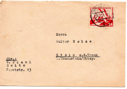 59786 - DDR - 1951 - 24Pfg Leipziger Messe '51 EF A Bf ZEITZ -> Westdeutschland - Covers & Documents