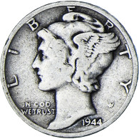 États-Unis, Mercury Dime, Dime, 1944, Philadelphie, TB, Argent, KM:140 - 1916-1945: Mercury