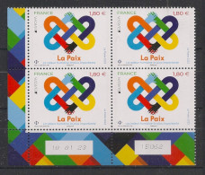 FRANCE - 2023 - N°YT. 5675 - Europa / La Paix - Bloc De 4 Coin Daté - Neuf Luxe ** / MNH / Postfrisch - 2020-…