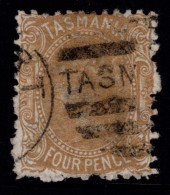 1871 - 78 Tasmania SG 147b 4d Four Pence, Buff. SG 216 Cat. £12.00 - Oblitérés