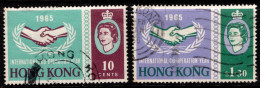 1965 Hong Kong ICY  International Co-operation Year SG 216-217 Cat. £5.00 - Usados