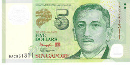 SINGAPORE P47g 5 DOLLARS ND ( 2022 ? )  #6AC  2 STARS ON BACK Signature 3  UNC. - Singapur