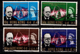 1966 Hong Kong Churchill Comemoration SG 218 - 221 Used Cat. 12.00 - Used Stamps