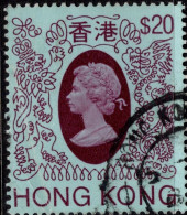 1982 Hong Kong QE11 SG486 $20 Red & Blue Creased - Gebraucht