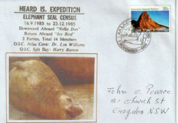 Heard Island Expedition 1985 (Elephant Seal Census), With German Ship MV Icebird (Hamburg), Addressed To Australia. - Brieven En Documenten
